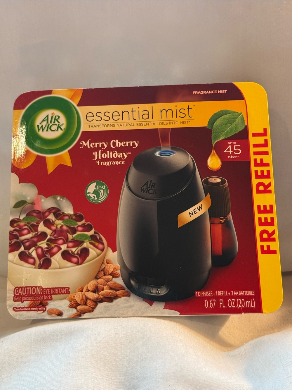 Air Wick Essential Mist Merry Cherry Holiday Black Fragrance Diffuser Kit